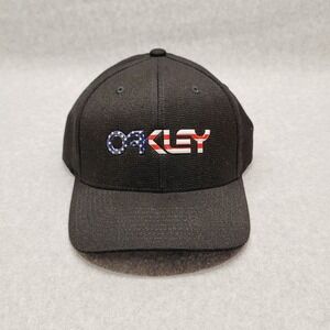 Oakley B1B Metallic Destination American Flag Hat Fitted Cap Black Small‎ Medium